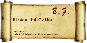 Bieber Füzike névjegykártya